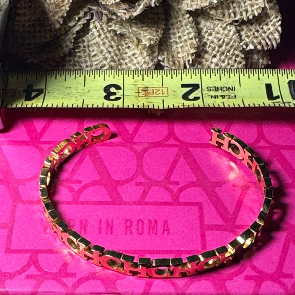 Chic Pink and Gold Bangle Bracelet - Picture 5 of 7